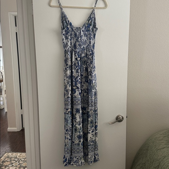 Angie Blue and White Floral Maxi Dress - Picture 3 of 3